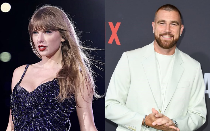 Taylor Swift và bạn trai Travis Kelce đồng loạt nhận giải tại Kids’ Choice Awards 2024 - Ảnh: Billboard/ Vanity Fair