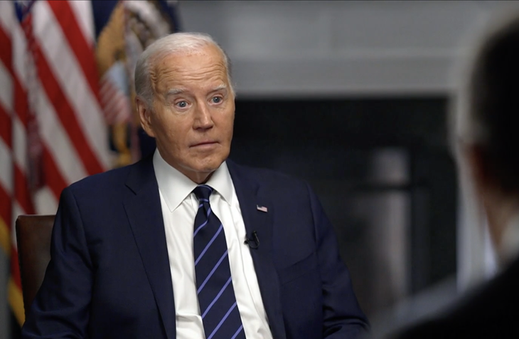 Ảnh chụp màn hình cuộc phỏng vấn của ông Biden với Đài NBC News ngày 15-7