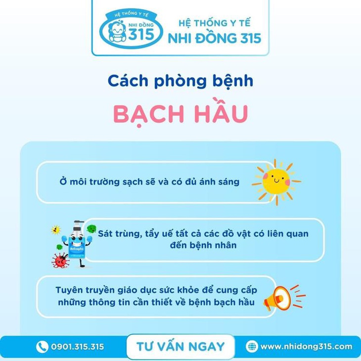 Cách phòng bệnh bạch hầu