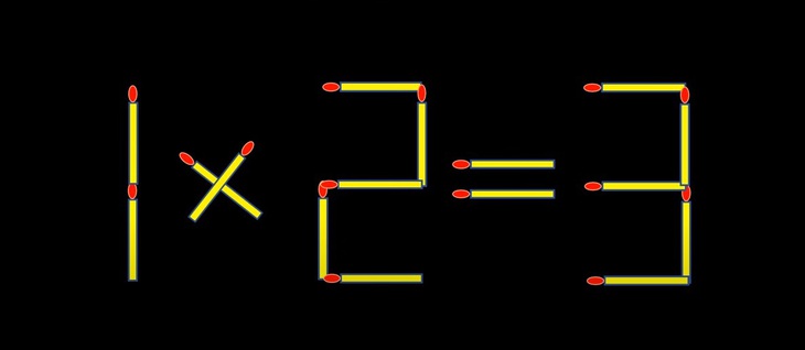 Thử tài IQ: Di chuyển một que diêm để 1x2=3 thành phép tính đúng- Ảnh 1. Thử tài IQ: Di chuyển một que diêm để 1x2=3 thành phép tính đúng- Ảnh 1.