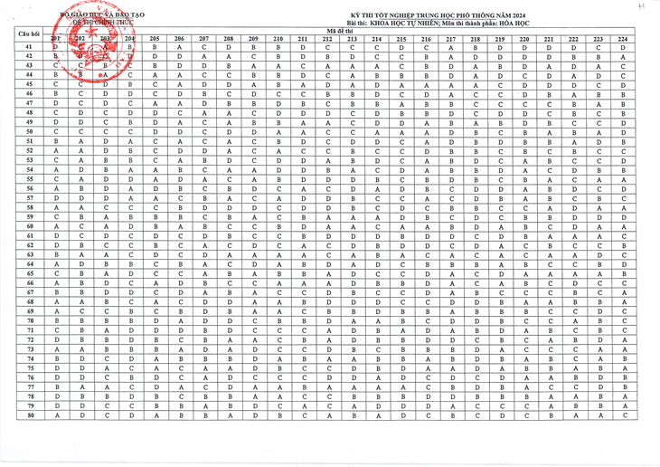 Đáp án chính thức tất cả các môn thi tốt nghiệp THPT 2024- Ảnh 5.