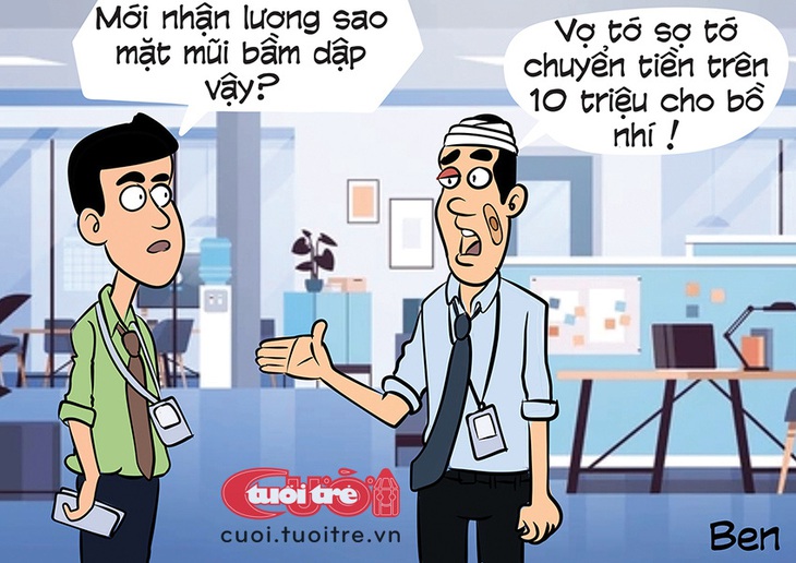 Chị vợ "ứng dụng" sinh trắc học lên anh chồng - Tranh: BEN 