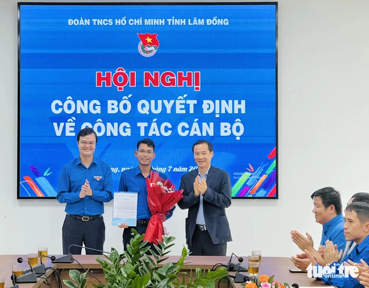 Anh Ndu Ha Biên được bổ nhiệm làm bí thư Tỉnh Đoàn Lâm Đồng nhiệm kỳ 2022 - 2027 - Ảnh: L.A