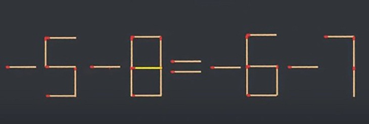 Thử tài IQ: Di chuyển một que diêm để -6-0=-6-7 thành phép tính đúng- Ảnh 2.