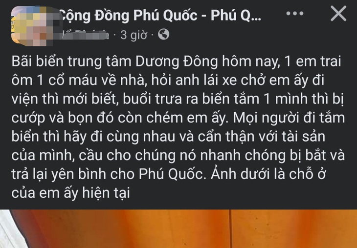 Một trang Facebook đăng thông tin trên cộng đồng mạng Phú Quốc - Ảnh chụp màn hình Facebook