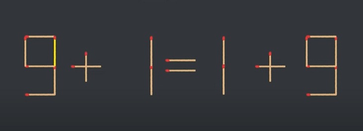 Thử tài IQ: Di chuyển hai que diêm để 5+7=1+9 thành phép tính đúng- Ảnh 2.