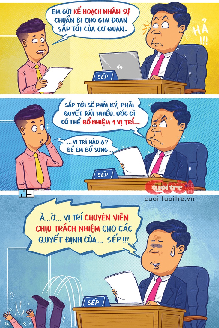Sếp muốn tuyển một vị trí chuyên viên đặc biệt- Ảnh 1. Sếp tuyển vị trí chuyên viên chịu trách nhiệm... - Tranh: Hải Nam