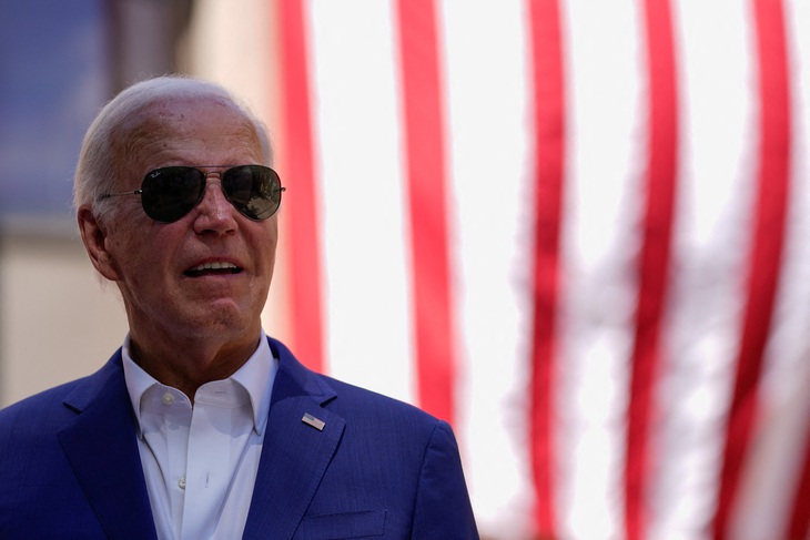 Tổng thống Mỹ Joe Biden tại bang Pennsylvania, Mỹ ngày 7-7 - Ảnh: REUTERS