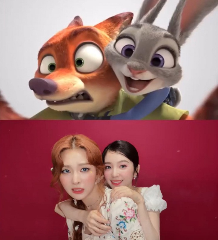 Phấn khích với màn cosplay lầy lội của nữ thần Irene và Seulgi- Ảnh 4. Nữ thần tượng dễ dàng thành công thể hiện mọi cung bậc cảm xúc vốn thành thương hiệu của Nick và Judy