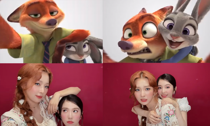 Phấn khích với màn cosplay lầy lội của nữ thần Irene và Seulgi- Ảnh 1. Hai nữ thần tượng xinh đẹp K-pop thực hiện thử thách biểu cảm của nhân vật hoạt hình nổi tiếng