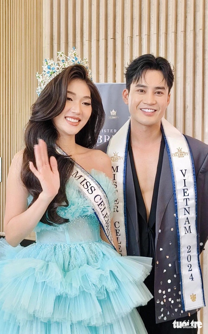 Đoàn Bảo Ân và Trương Thị Thùy Trang đại diện Việt Nam dự thi Miss & Mister Celebrity International - Ảnh: HOÀI PHƯƠNG