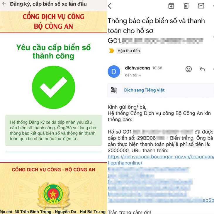 Đã có người đăng ký xe thành công trên cổng dịch vụ công Bộ Công an- Ảnh 2.