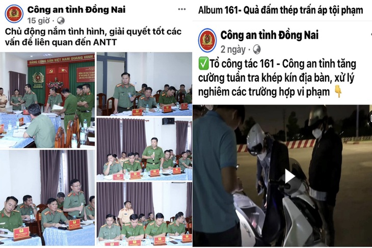 Một số hoạt động trên fanpage Công an tỉnh Đồng Nai - Ảnh: Công an cung cấp