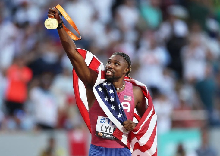 Noah Lyles hứa hẹn sẽ giúp điền kinh Mỹ thắng thế - Ảnh: Reuters