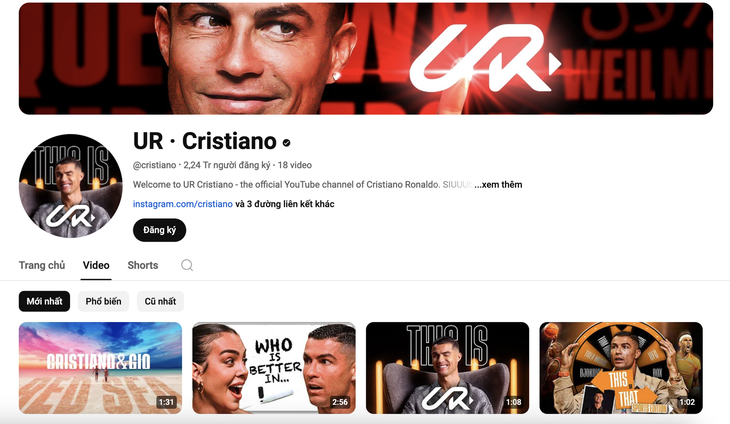 Bà con ơi Ronaldo có kênh YouTube riêng nè! - Ảnh 1.