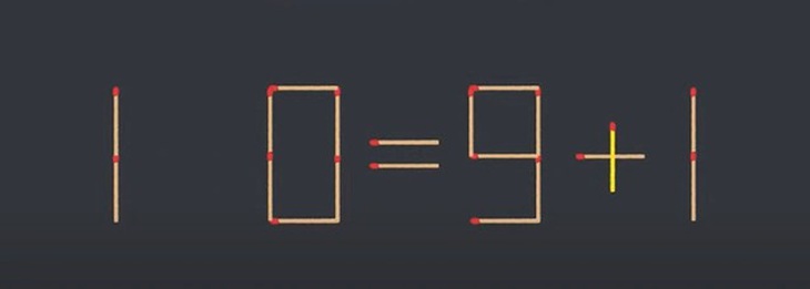 Thử tài IQ: Di chuyển một que diêm để 0+9=8 thành phép tính đúng- Ảnh 6.