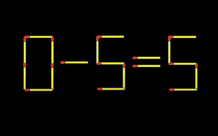 Thử tài IQ: Di chuyển một que diêm để 0-5=5 thành phép tính đúng