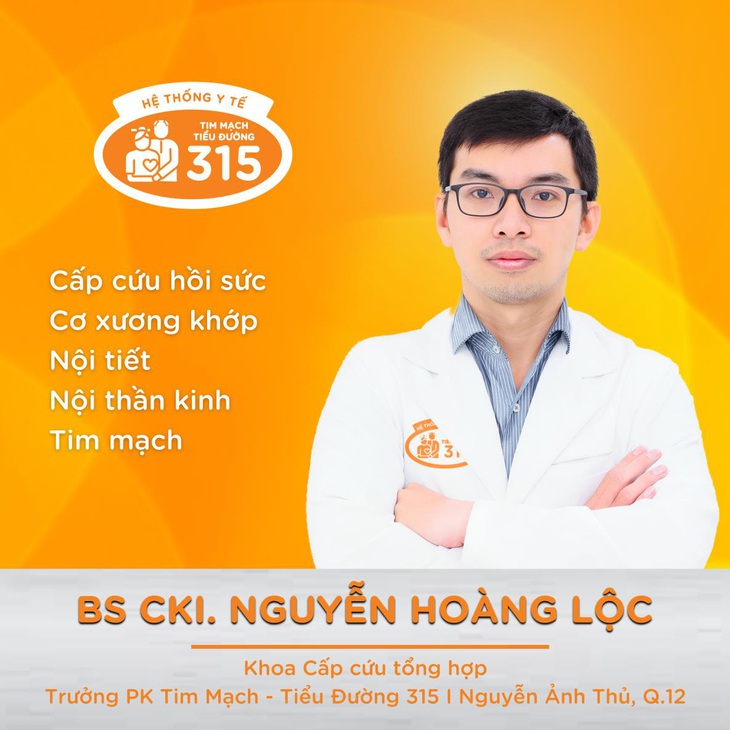 BS.CK1 Nguyễn Hoàng Lộc - Khoa Cấp cứu tổng hợp - Trưởng phòng khám Tim Mạch - Tiểu Đường 315 chi nhánh Nguyễn Ảnh Thủ - Quận 12