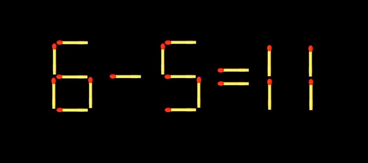 Thử tài IQ: Di chuyển một que diêm để 6-5=11 thành phép tính đúng - Ảnh 1.