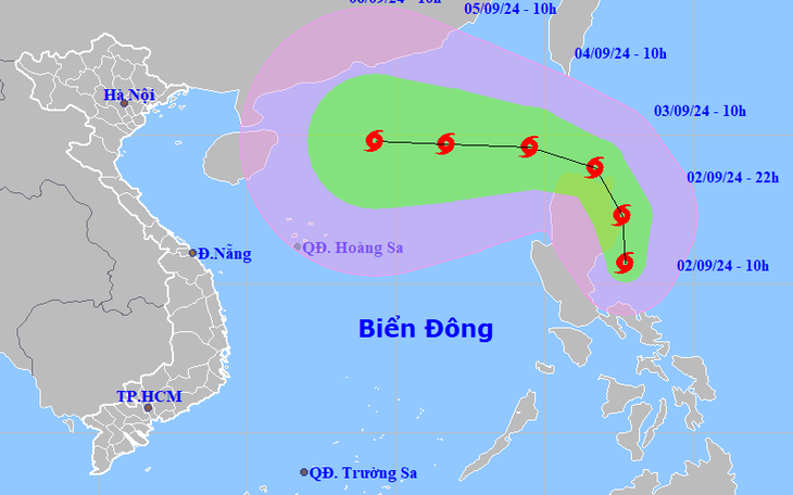 Bão Yagi có thể mạnh cấp 12, giật cấp 15 ở trên Biển Đông - Ảnh 2.