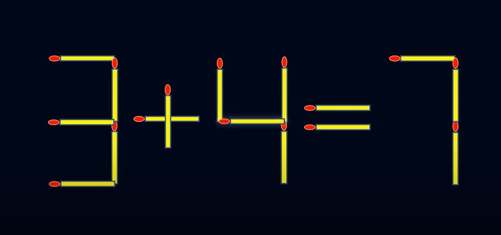 Thử tài IQ: Di chuyển một que diêm để 3+11=7 thành phép tính đúng - Ảnh 1.