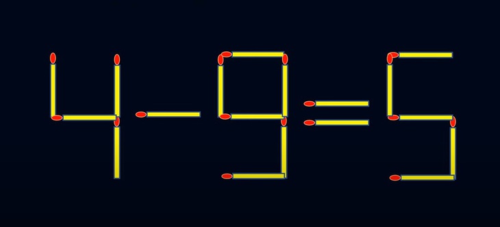 Thử tài IQ: Di chuyển một que diêm để 4-9=5 thành phép tính đúng - Ảnh 1.
