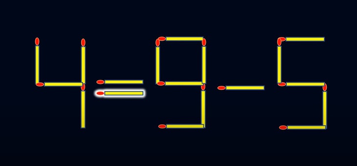 Thử tài IQ: Di chuyển một que diêm để 4-9=5 thành phép tính đúng - Ảnh 1.