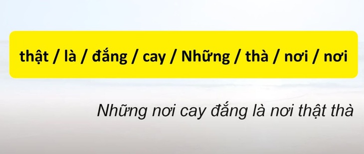 Thử tài tiếng Việt: Sắp xếp các từ sau thành câu có nghĩa (P141) - Ảnh 1.