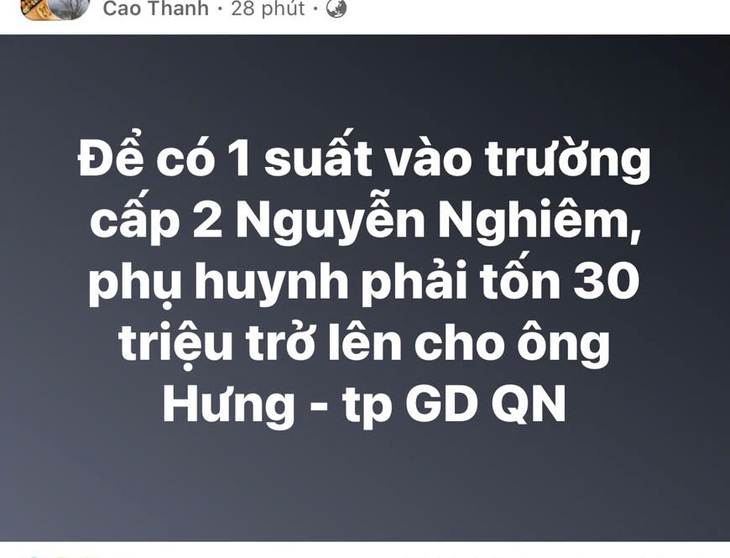 Trưởng Phòng GD&ĐT TP Quảng Ngãi nói thông tin ông nhận tiền 'chạy trường' là sai sự thật - Ảnh 1.