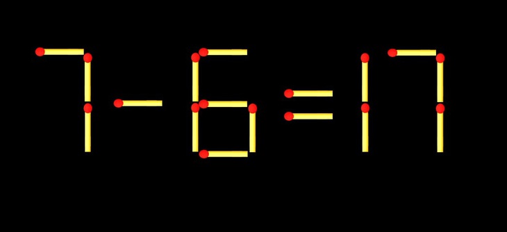 Thử tài IQ: Di chuyển một que diêm để 7-6=17 thành phép tính đúng - Ảnh 1.