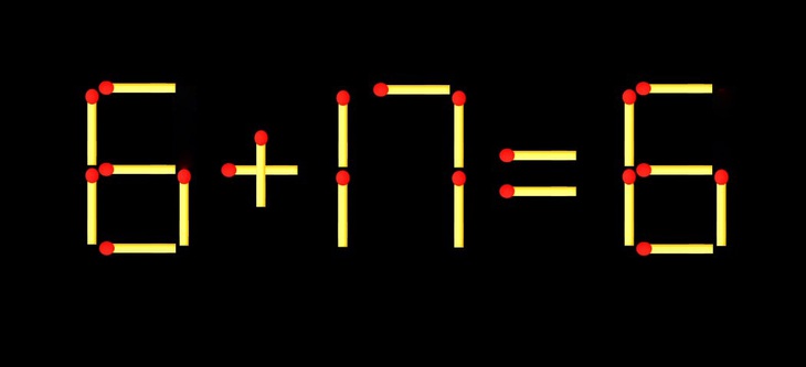 Thử tài IQ: Di chuyển một que diêm để 6+17=6 thành phép tính đúng - Ảnh 1.