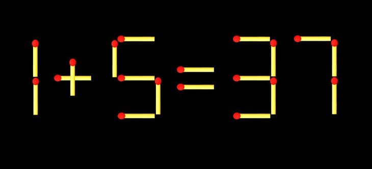 Thử tài IQ: Di chuyển một que diêm để 1+5=37 thành phép tính đúng - Ảnh 1.