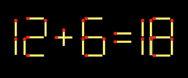 Thử tài IQ: Di chuyển một que diêm để 6+12=7 thành phép tính đúng - Ảnh 1.