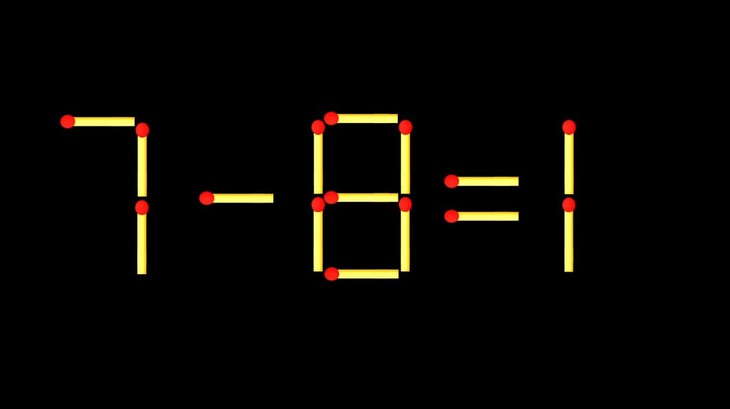 Thử tài IQ: Di chuyển một que diêm để 7-8=1 thành phép tính đúng - Ảnh 1.