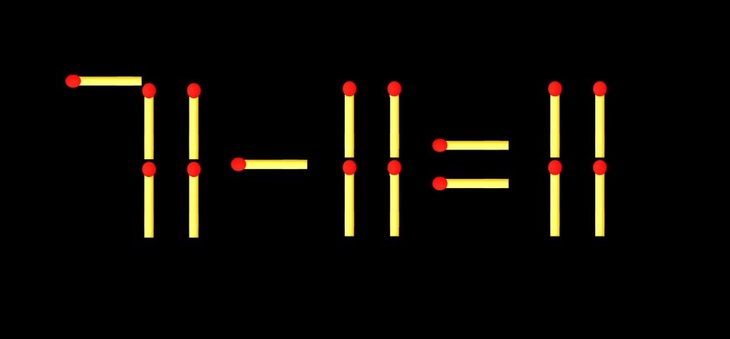 Thử tài IQ: Di chuyển một que diêm để 71-11=11 thành phép tính đúng - Ảnh 1.