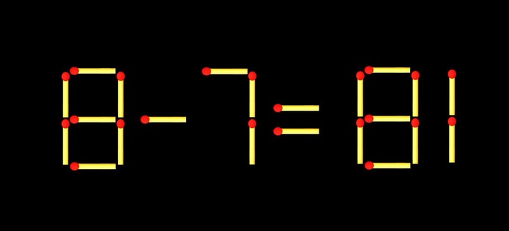 Thử tài IQ: Di chuyển một que diêm để 8-7=81 thành phép tính đúng - Ảnh 1.