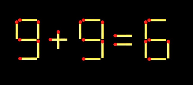 Thử tài IQ: Di chuyển một que diêm để 9+9=6 thành phép tính đúng - Ảnh 1.