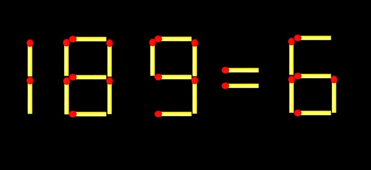 Thử tài IQ: Di chuyển một que diêm để 189=6 thành phép tính đúng - Ảnh 1.