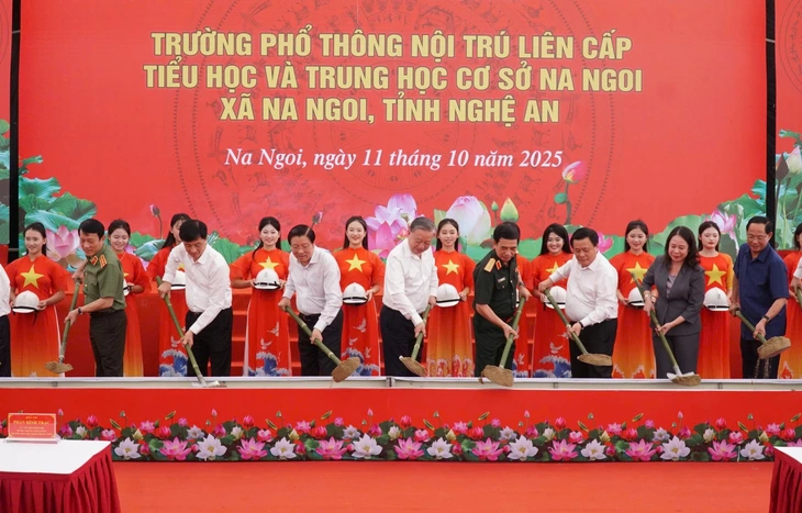 Tổng Bí thư Tô Lâm dự lễ khởi công trường biên giới ở Nghệ An - Ảnh 1.