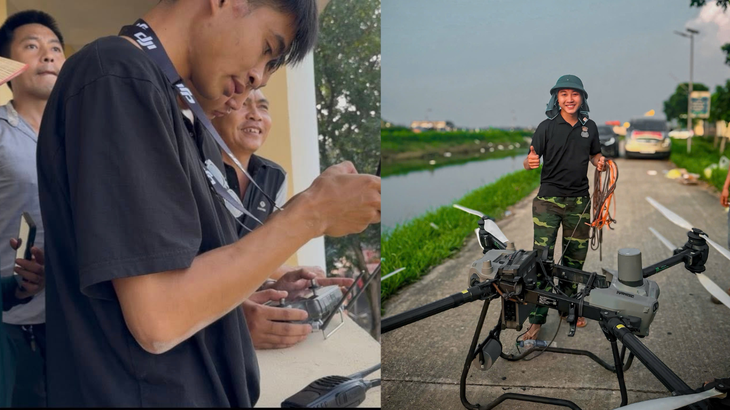 Dùng drone tiếp tế hàng cứu trợ giữa tâm lũ: 'Trái tim mới giúp mình bay xa nhất' - Ảnh 1.