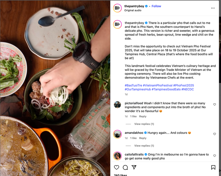 Người Singapore đăng video nấu phở: Đến Vietnam Phở Festival 2025 để 'thực tế' món Việt - Ảnh 1. phở - Ảnh 1.