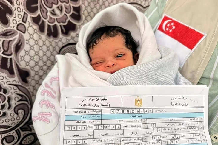 Em bé sinh ở Gaza được đặt tên Singapore - Ảnh 1. gaza - Ảnh 1.