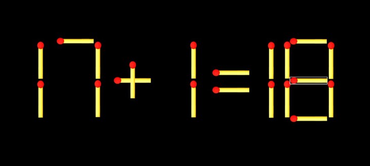 Thử tài IQ: Di chuyển một que diêm để 17+7=10 thành phép tính đúng - Ảnh 2.