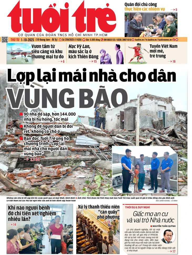 Bạn đọc Tuổi Trẻ tiếp tục chung tay với chương trình Lợp lại mái nhà cho người dân vùng bão - Ảnh 3.