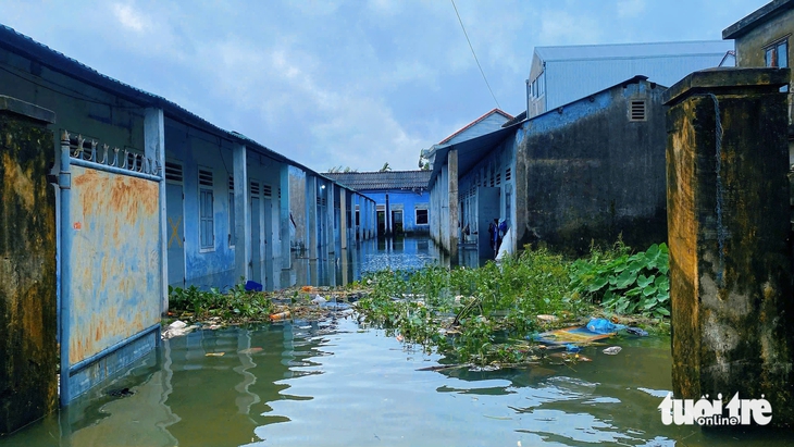 Dân làng ở Huế chật vật trong nước triều sau bão số 12 - Ảnh 4.