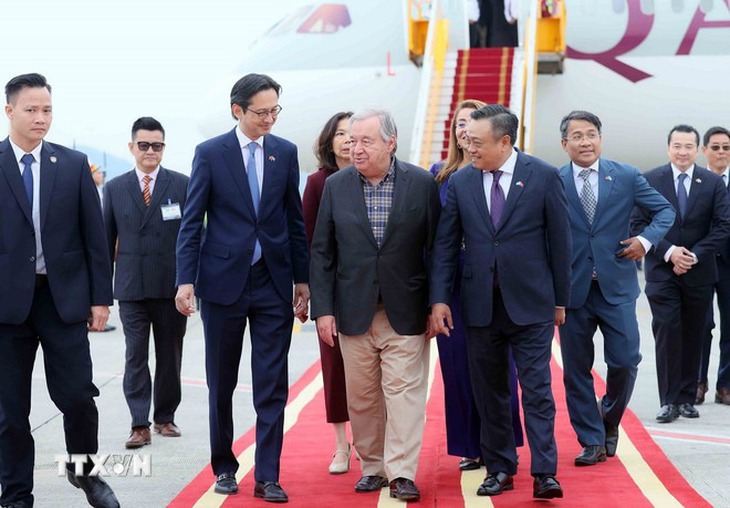 Tổng Thư ký Liên hợp quốc António Guterres bắt đầu thăm chính thức Việt Nam - Ảnh 1. Tổng thư ký Liên hợp quốc António Guterres bắt đầu thăm chính thức Việt Nam - Ảnh 1.