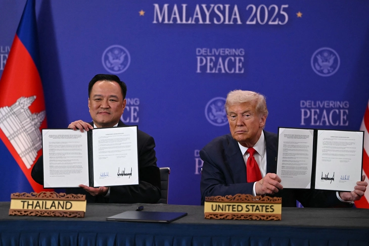 Ông Trump chứng kiến Thái Lan, Campuchia ký thỏa thuận hòa bình - Ảnh 3. Ông Trump chứng kiến Thái Lan, Campuchia ký thỏa thuận hòa bình - Ảnh 3.