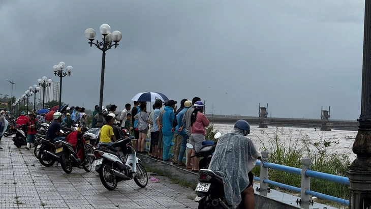 Cứu người đàn ông chăn bò mắc kẹt giữa dòng lũ dữ trên sông Trà Khúc - Ảnh 4.