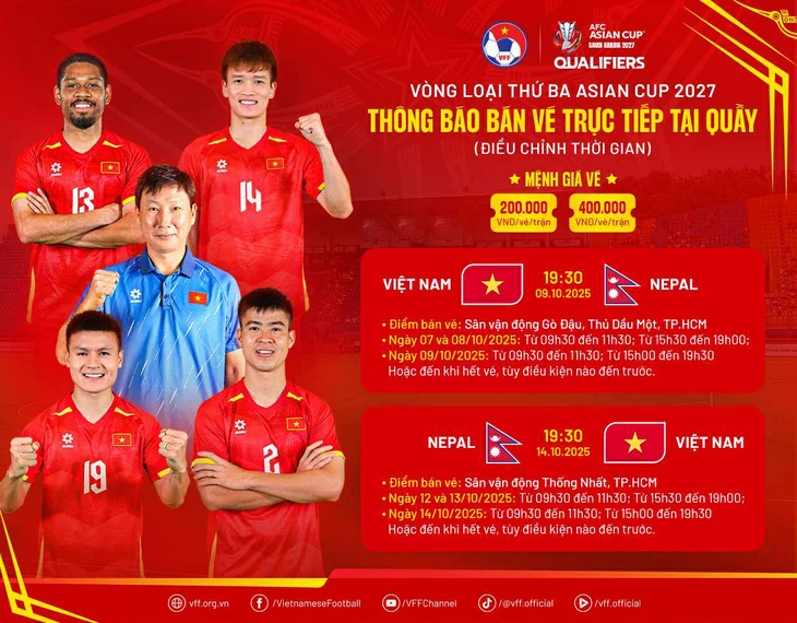 Điều chỉnh việc bán vé xem trận Việt Nam đấu Nepal - Ảnh 1.