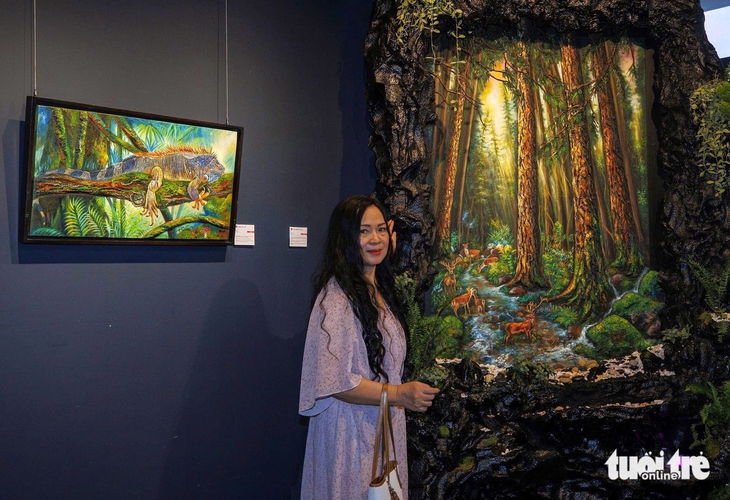 Lần đầu triển lãm tranh sơn dầu đắp nổi 3D của Trương Kim - Ảnh 5.